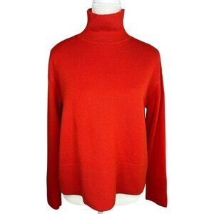 Everlane‎ Women's Poppy Red High Neck Long Sleeve Cashmere Sweater S/C42.3